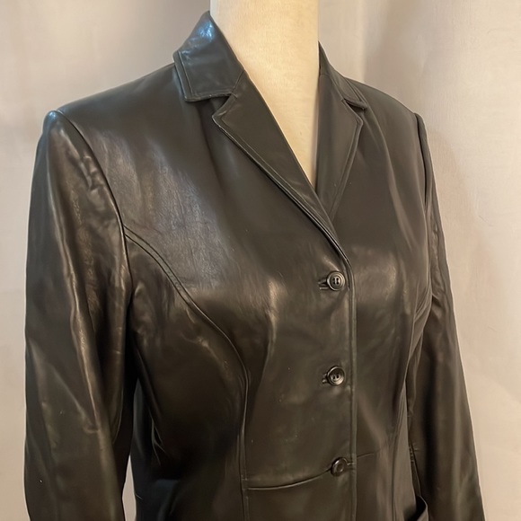 Signature Entier Jackets & Blazers - 𝅺Signature Entier Black 100% Leather Coat Jacket